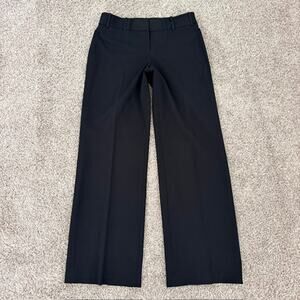 The Loft Julie Straight Leg Black Pants Lined Pockets Wide Leg Stretch Women's 4